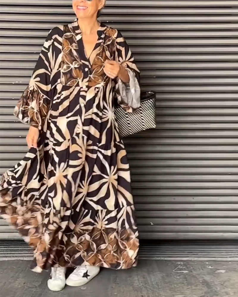 LM | Printed, loose-fitting vacation dress