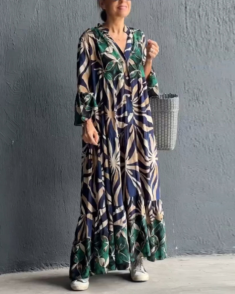 LM | Printed, loose-fitting vacation dress