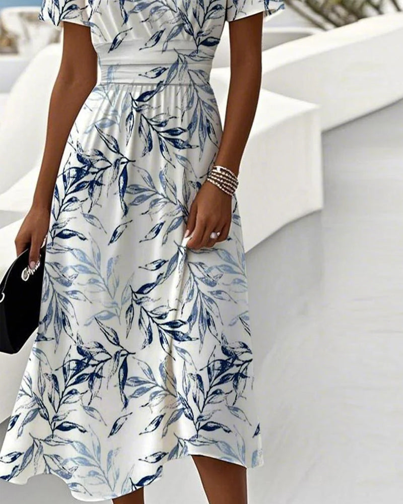 LM | Elegant dress with botanical print