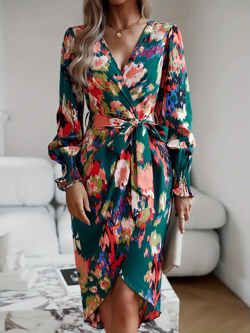 LM | Wrap dress with all-over print