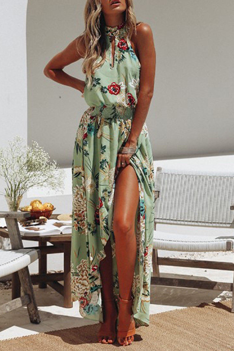 LM | Casual Print Patchwork Turtleneck Sweater Irregular Dress Dresses