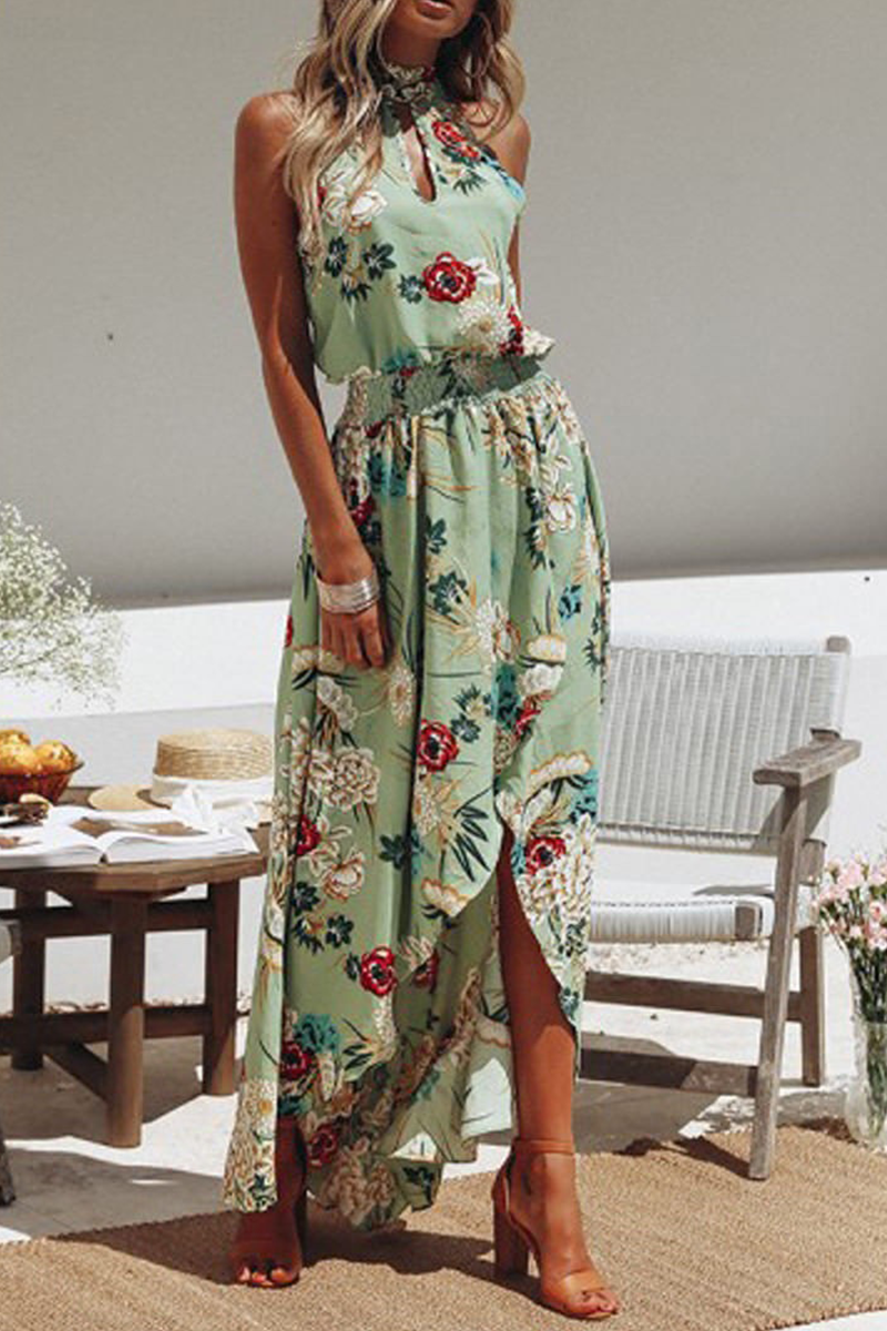 LM | Casual Print Patchwork Turtleneck Sweater Irregular Dress Dresses