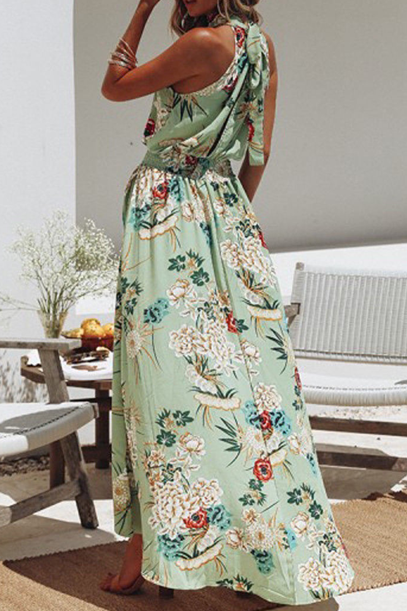 LM | Casual Print Patchwork Turtleneck Sweater Irregular Dress Dresses