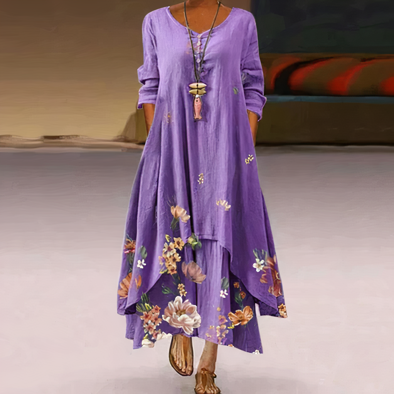 LM | Elegant women's cotton summer dress