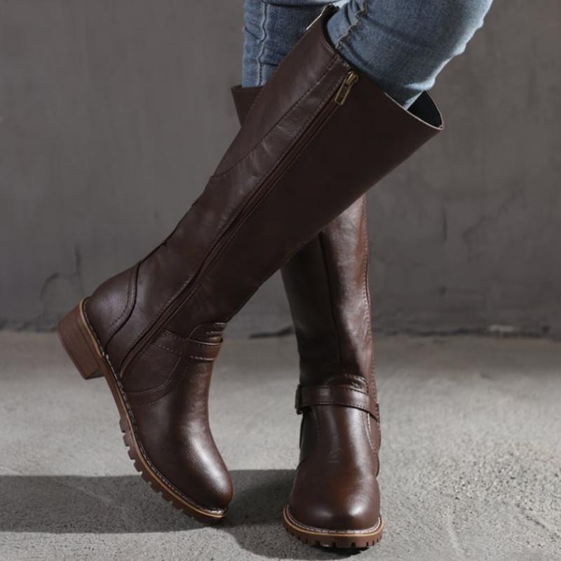 LM | Women's high boots with buckle and heel