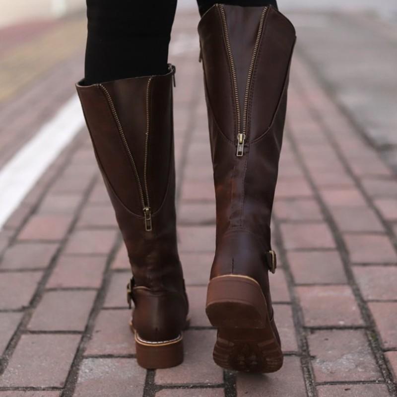 LM | Women's high boots with buckle and heel