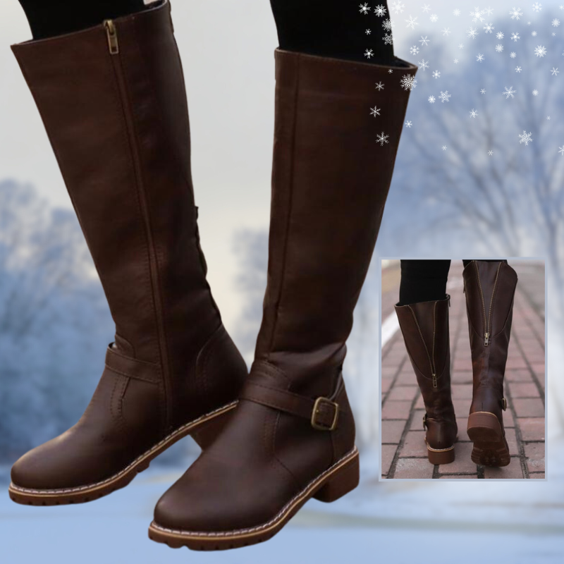 LM | Women's high boots with buckle and heel
