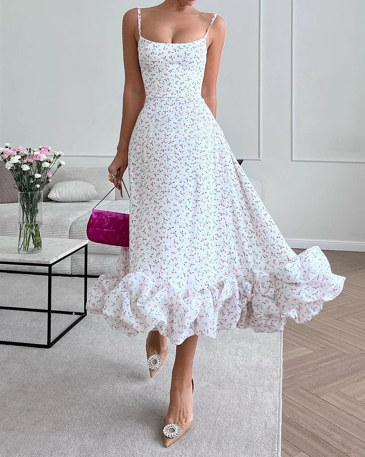 LM | Elegant dress in printed satin