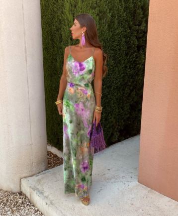 LM | Long dress with detachable scarf