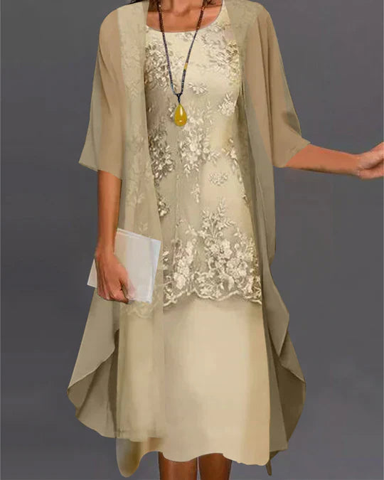 LM | elegant two-piece chiffon dress