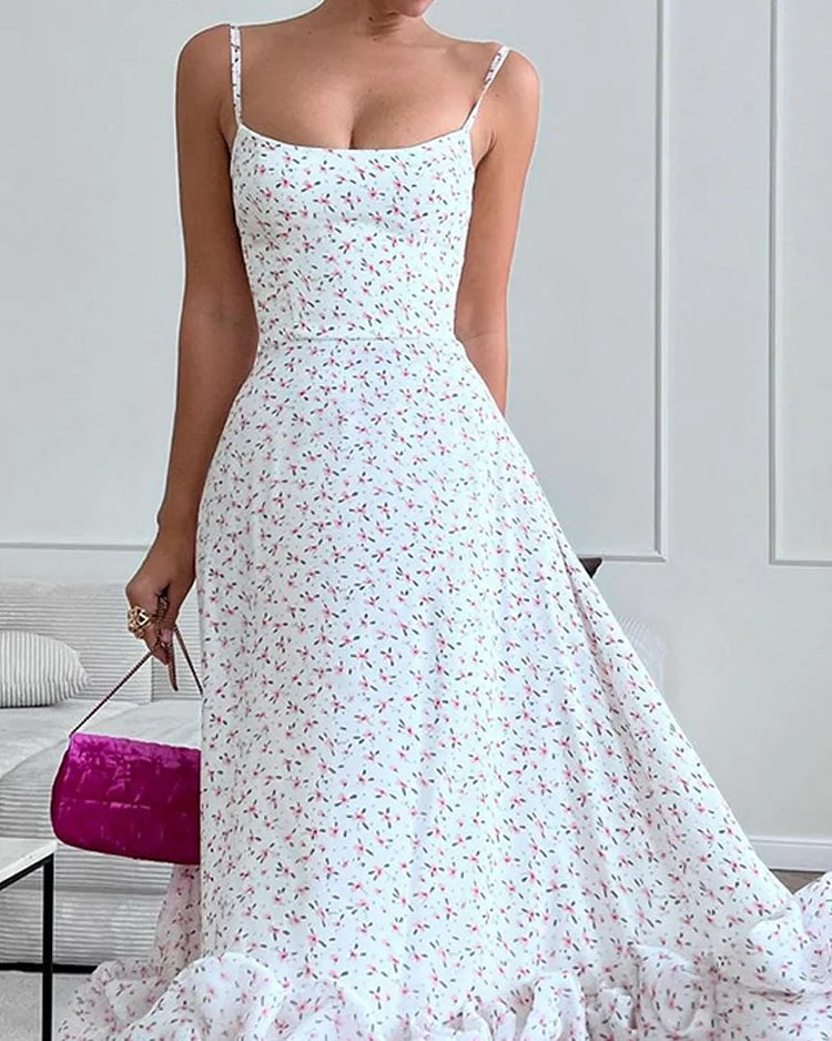 LM | Elegant dress in printed satin
