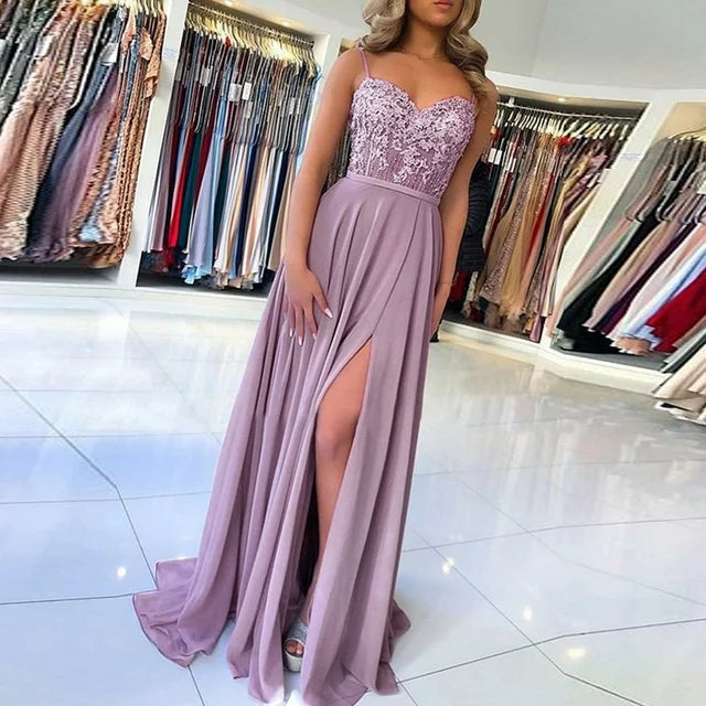 LM | Lace dress with high slit