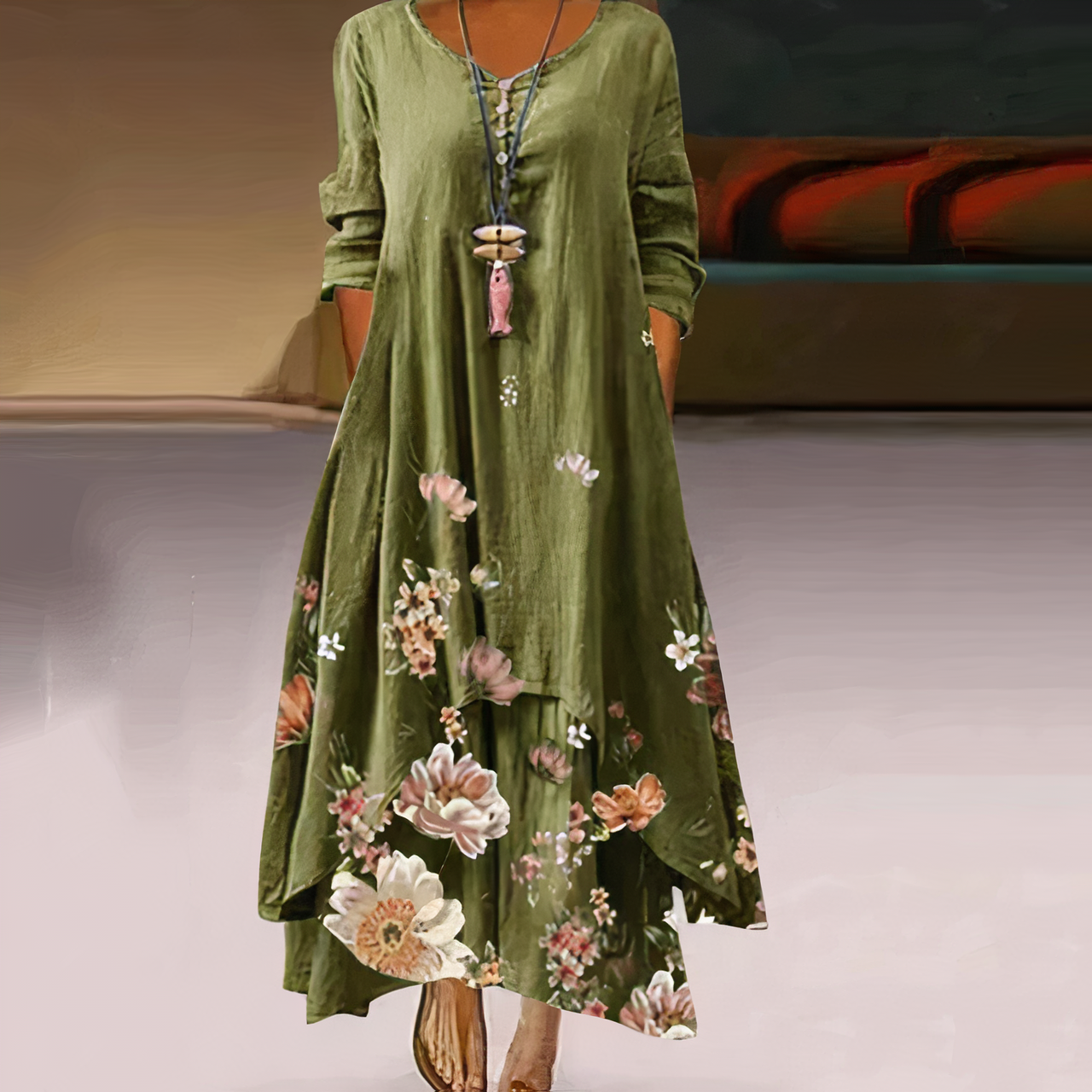 LM | Elegant women's cotton summer dress