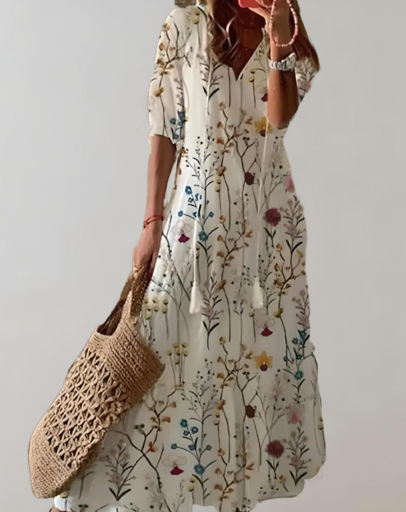 LM | Bohème maxi dress with floral print