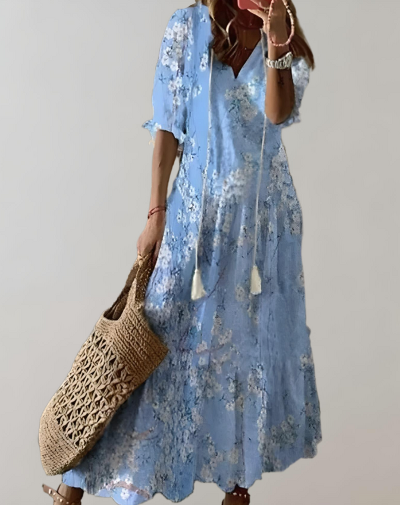 LM | Bohème maxi dress with floral print