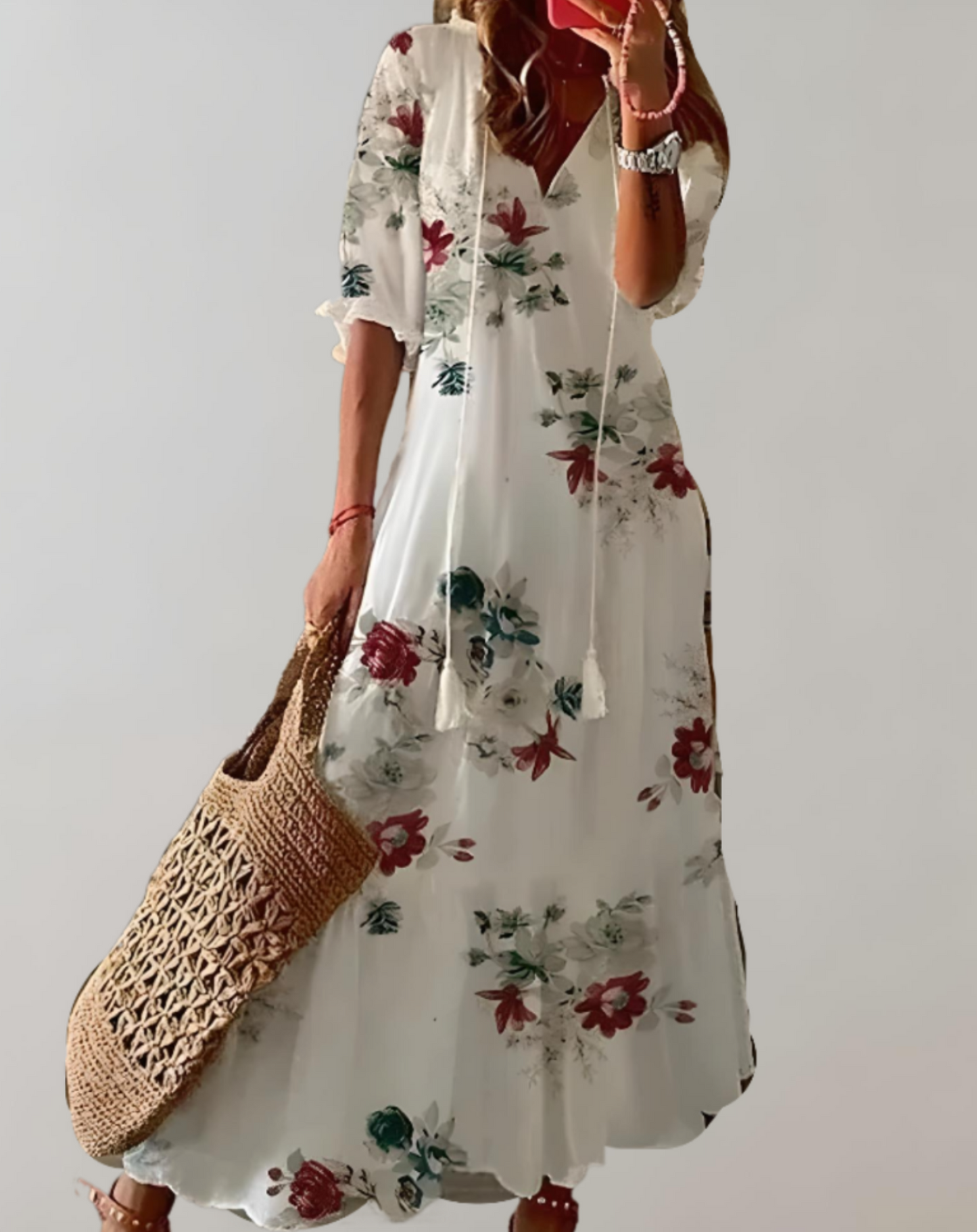LM | Bohème maxi dress with floral print