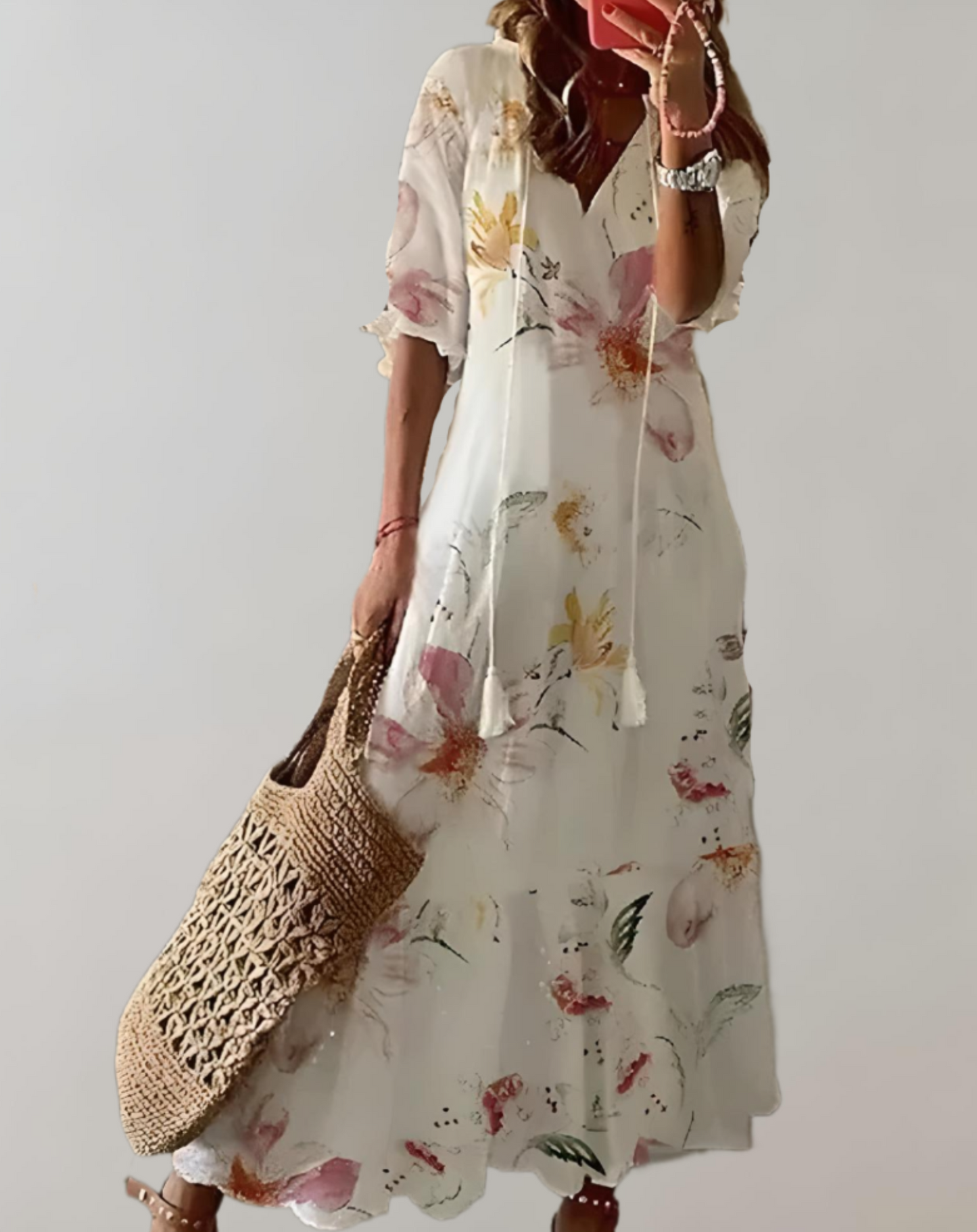 LM | Bohème maxi dress with floral print