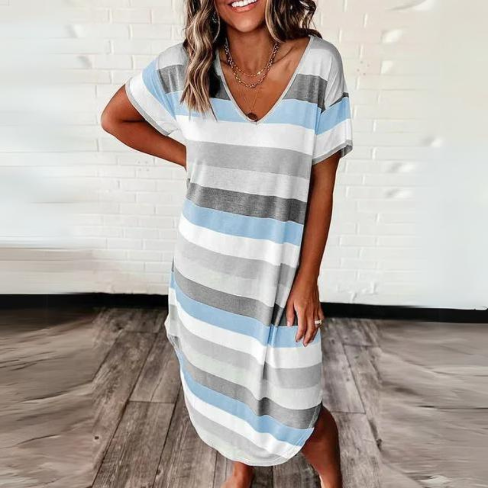 LM | Comfortable dress with V-neckline