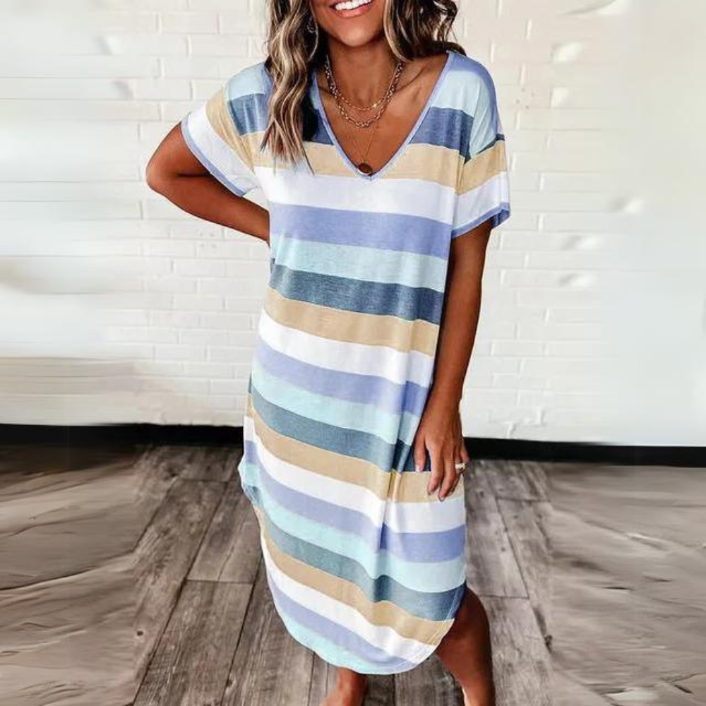 LM | Comfortable dress with V-neckline