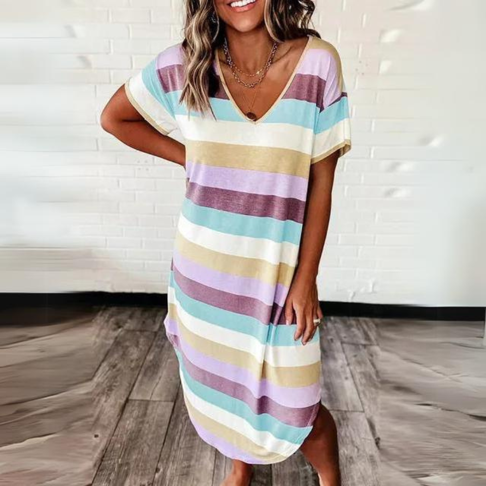 LM | Comfortable dress with V-neckline