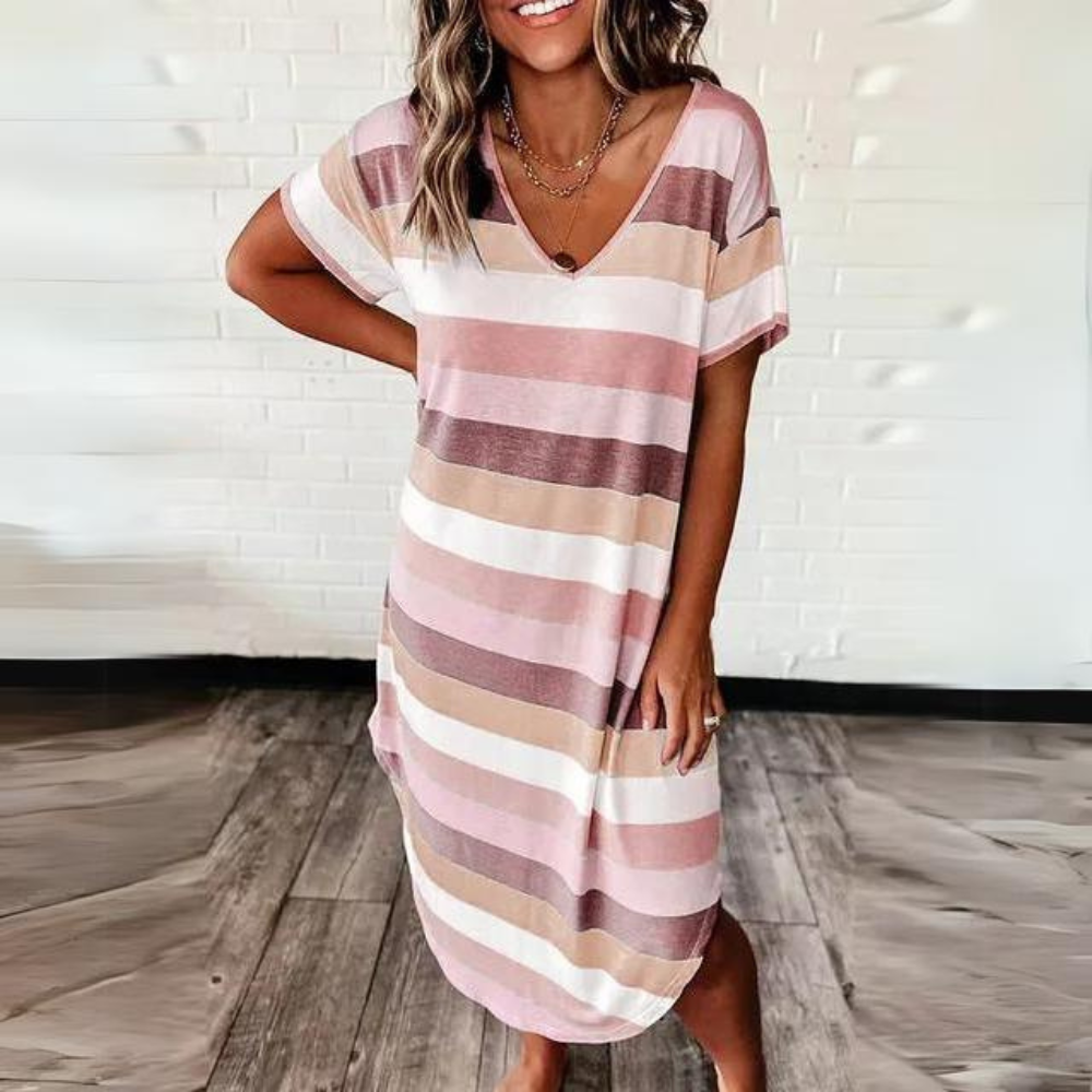 LM | Comfortable dress with V-neckline