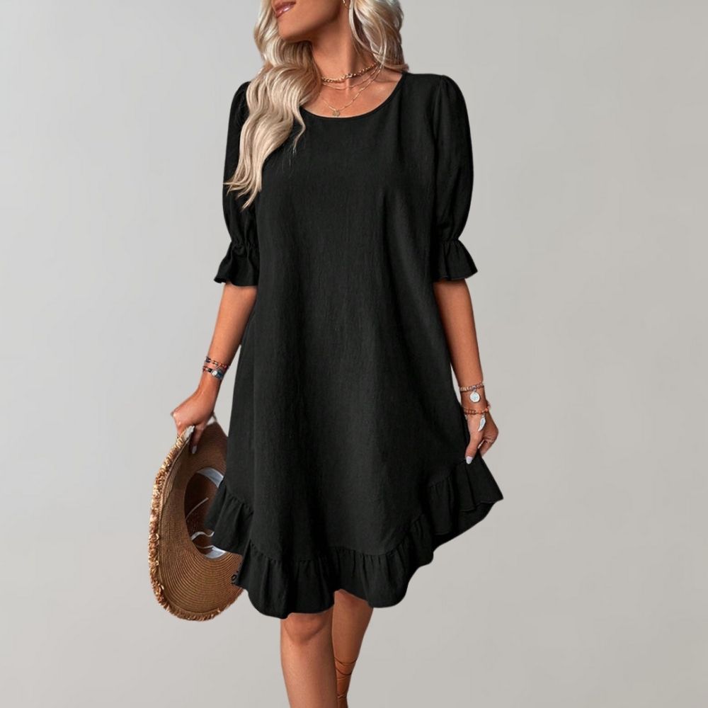 LM | Casual dress with puff sleeves
