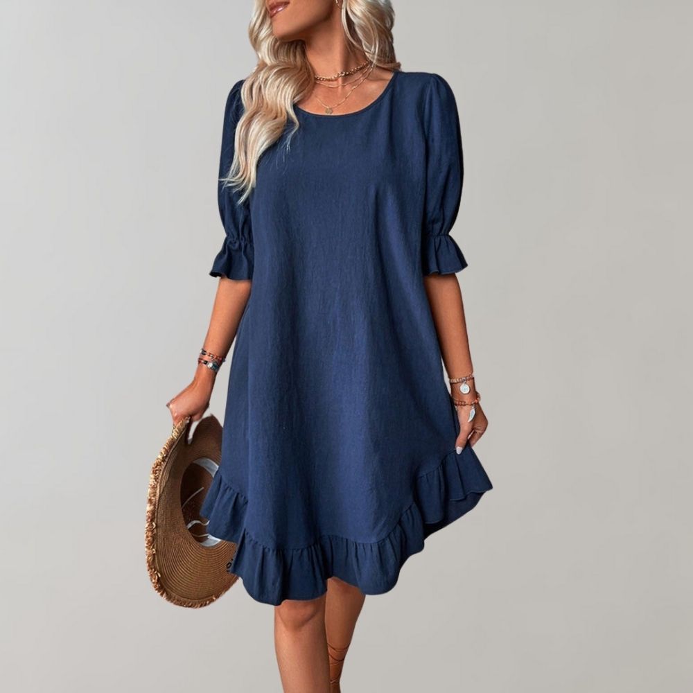 LM | Casual dress with puff sleeves