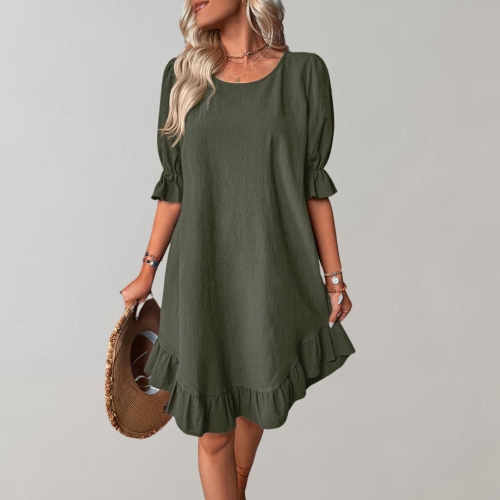 LM | Casual dress with puff sleeves