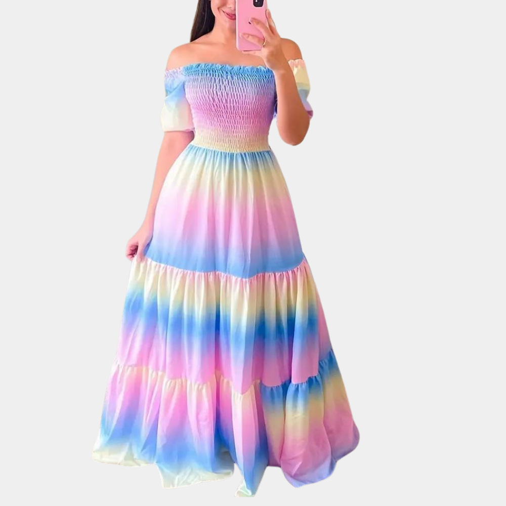 LM | Multi-layer dress for women with bare shoulders