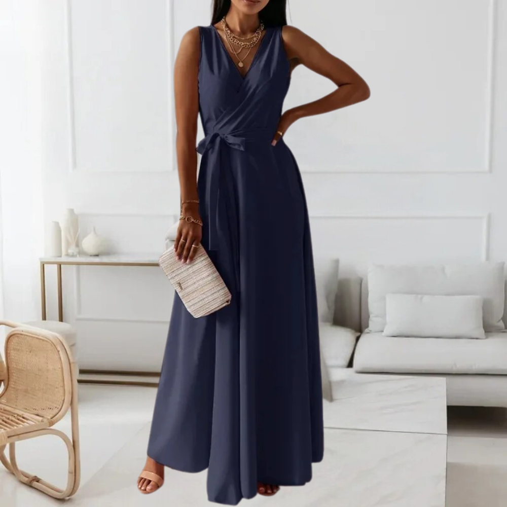 LM | Elegant women's maxi dress with V-neckline
