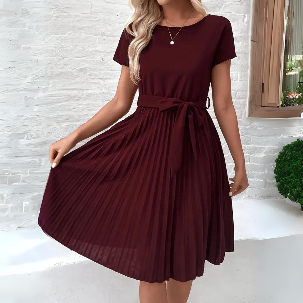 LM | Casual chiffon dress with lace