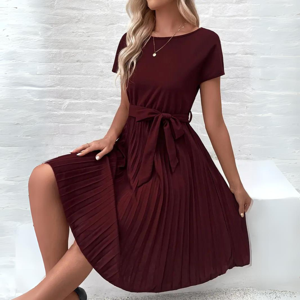 LM | Casual chiffon dress with lace