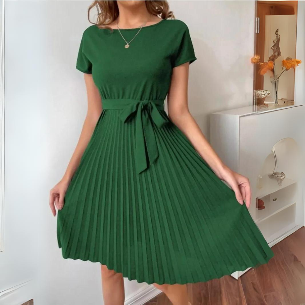 LM | Casual chiffon dress with lace