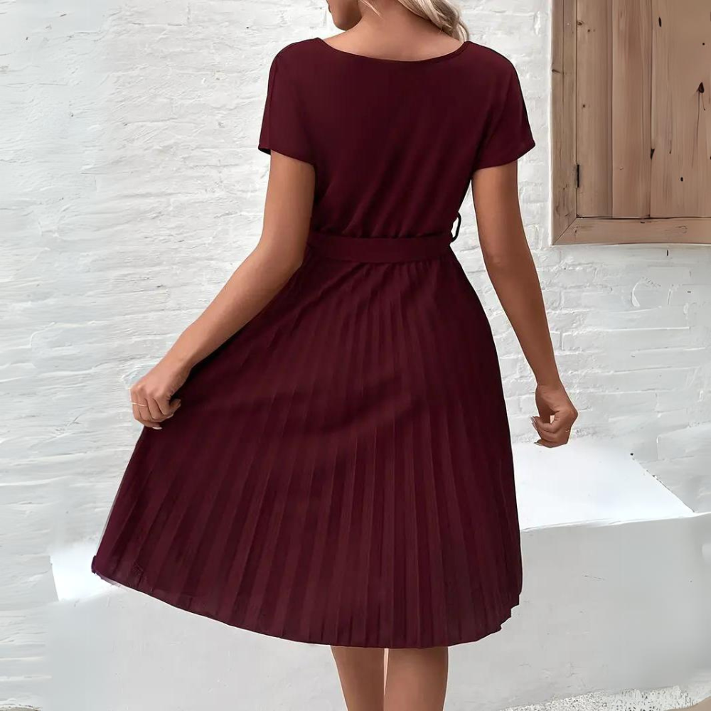 LM | Casual chiffon dress with lace