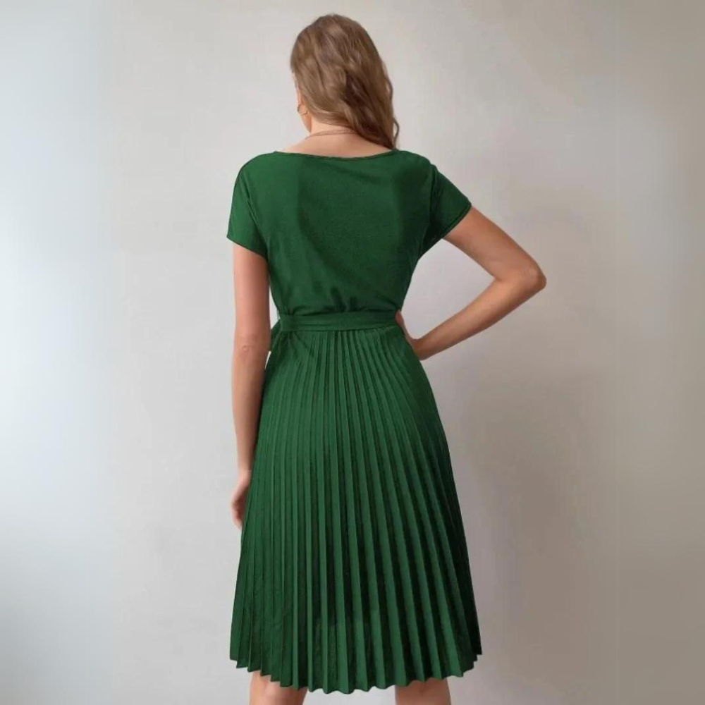 LM | Casual chiffon dress with lace