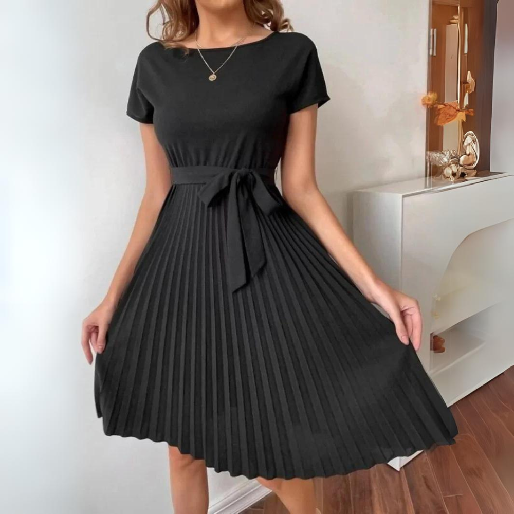 LM | Casual chiffon dress with lace