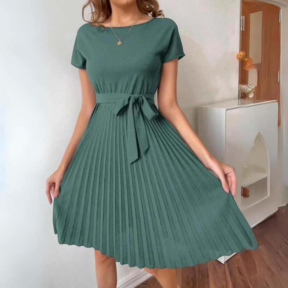 LM | Casual chiffon dress with lace