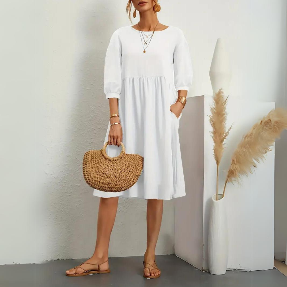 LM | Elegant dress with lantern sleeves