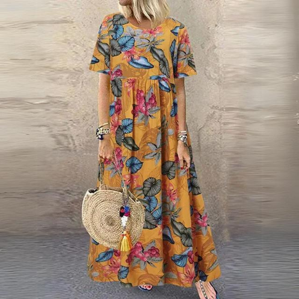 TS | Elegant dress with round neckline