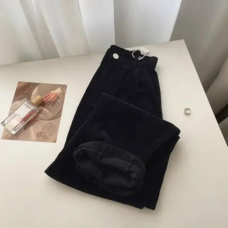 LM | Retro high-waisted corduroy trousers for women