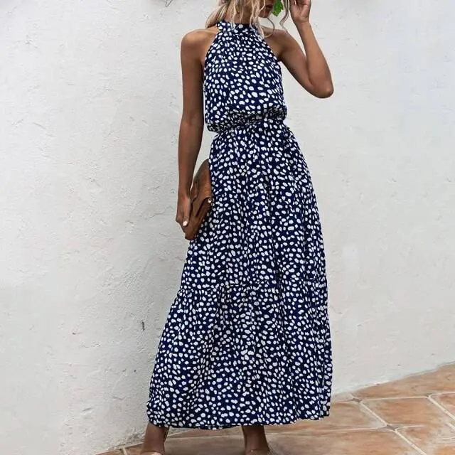 LM | Strapless maxi dress with floral print