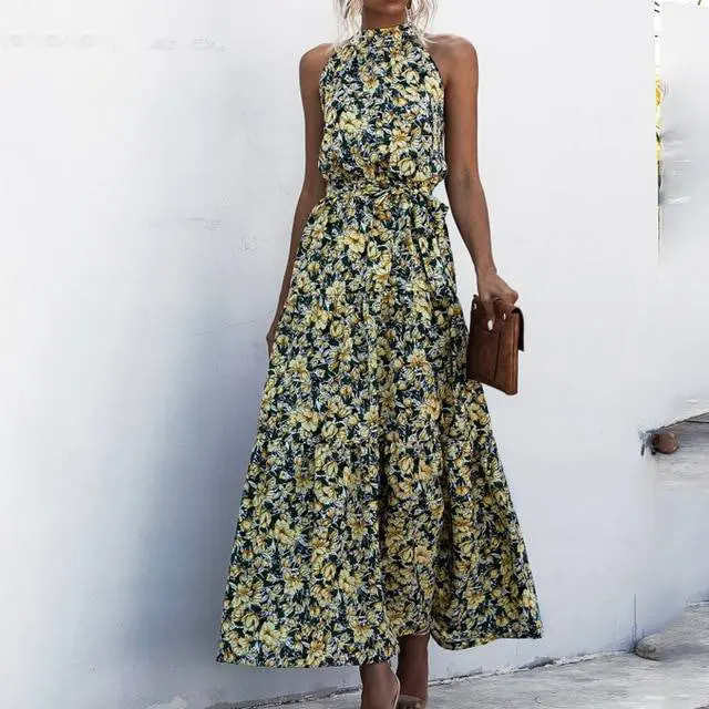 LM | Strapless maxi dress with floral print