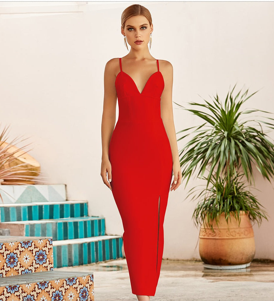 LM | Adyce Bodycon Bandage Dress Spaghetti Strap