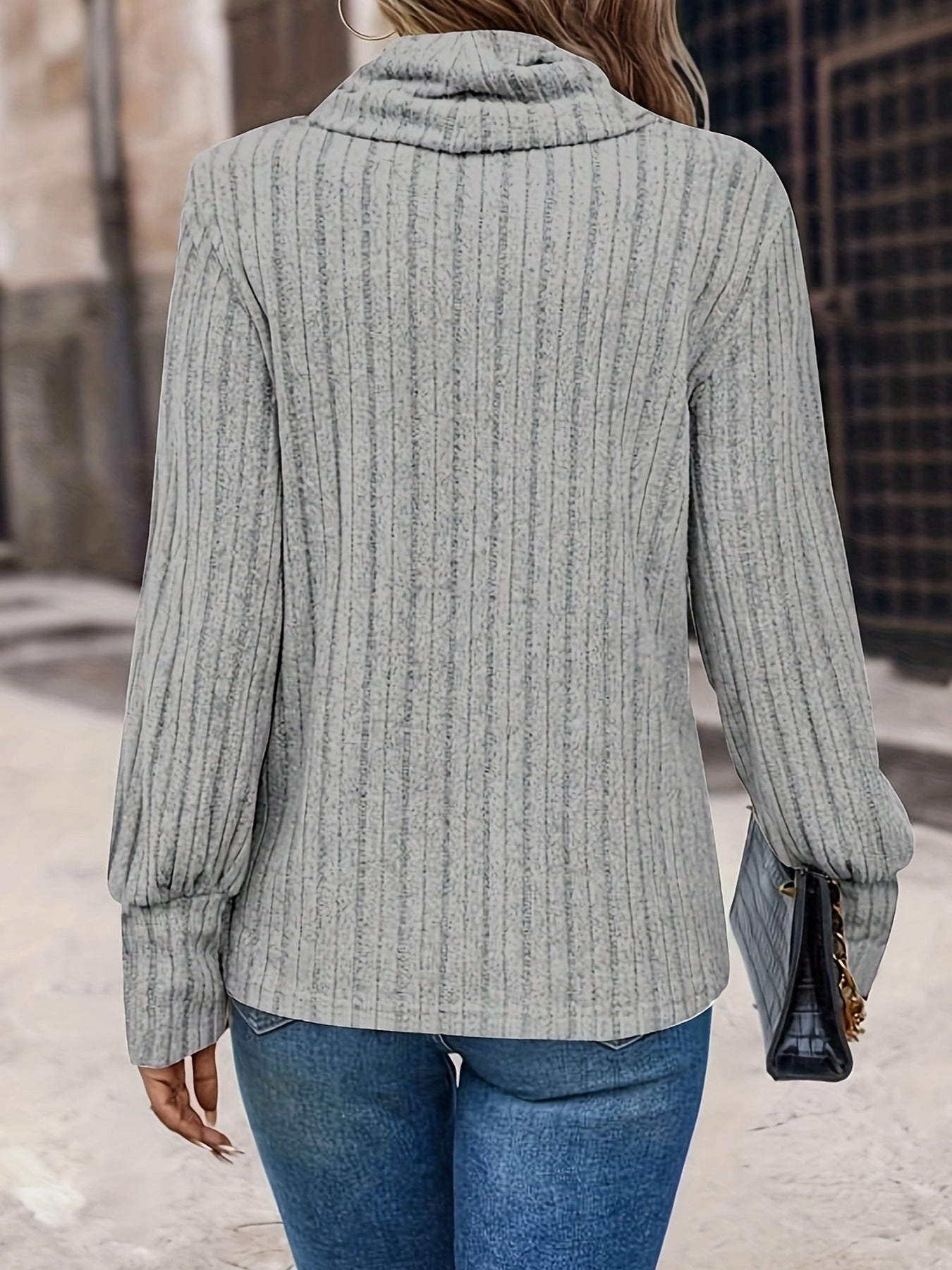 LM | Women's Cowl Neck Long Sleeve Shirt