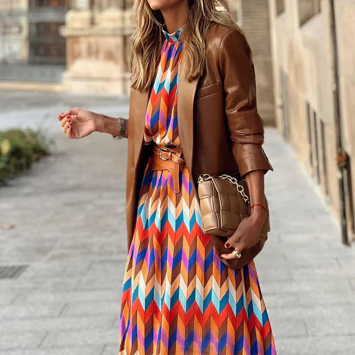 LM | Midi dress with colorful print
