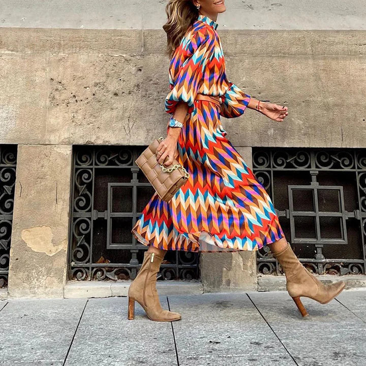 LM | Midi dress with colorful print