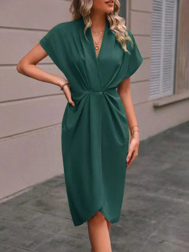 LM | Black midi wrap dress