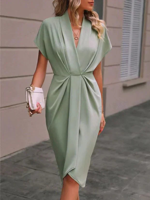 LM | Black midi wrap dress