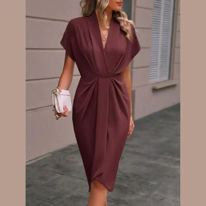 LM | Black midi wrap dress