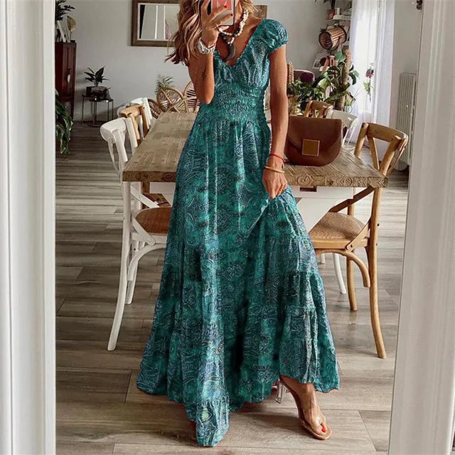 LM | Elegant dress with elastic waistband